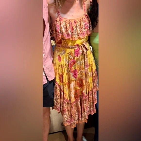 Spell & the Gypsy Floral Dress with Pink and Yellow Accents. Size small - Picture 3 of 3